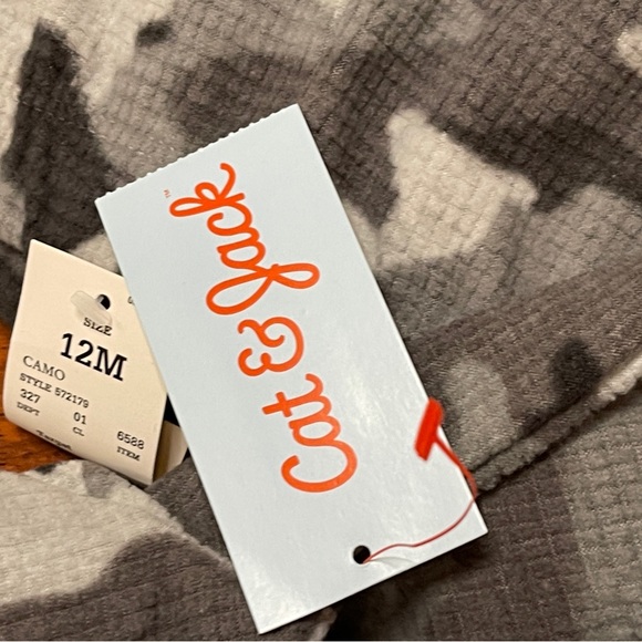 Cat & Jack Gray Camouflage Shirt Pants Set 12M Soft Cozy - Picture 6 of 6